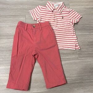 Ralph Lauren Baby Striped Polo and Chinos Set